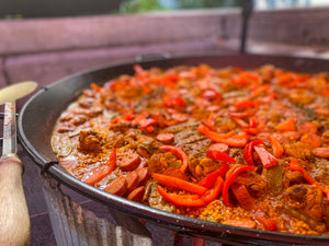 Paella poulet chorizo légumes pour événement privé ou corporatif (prix par personne)