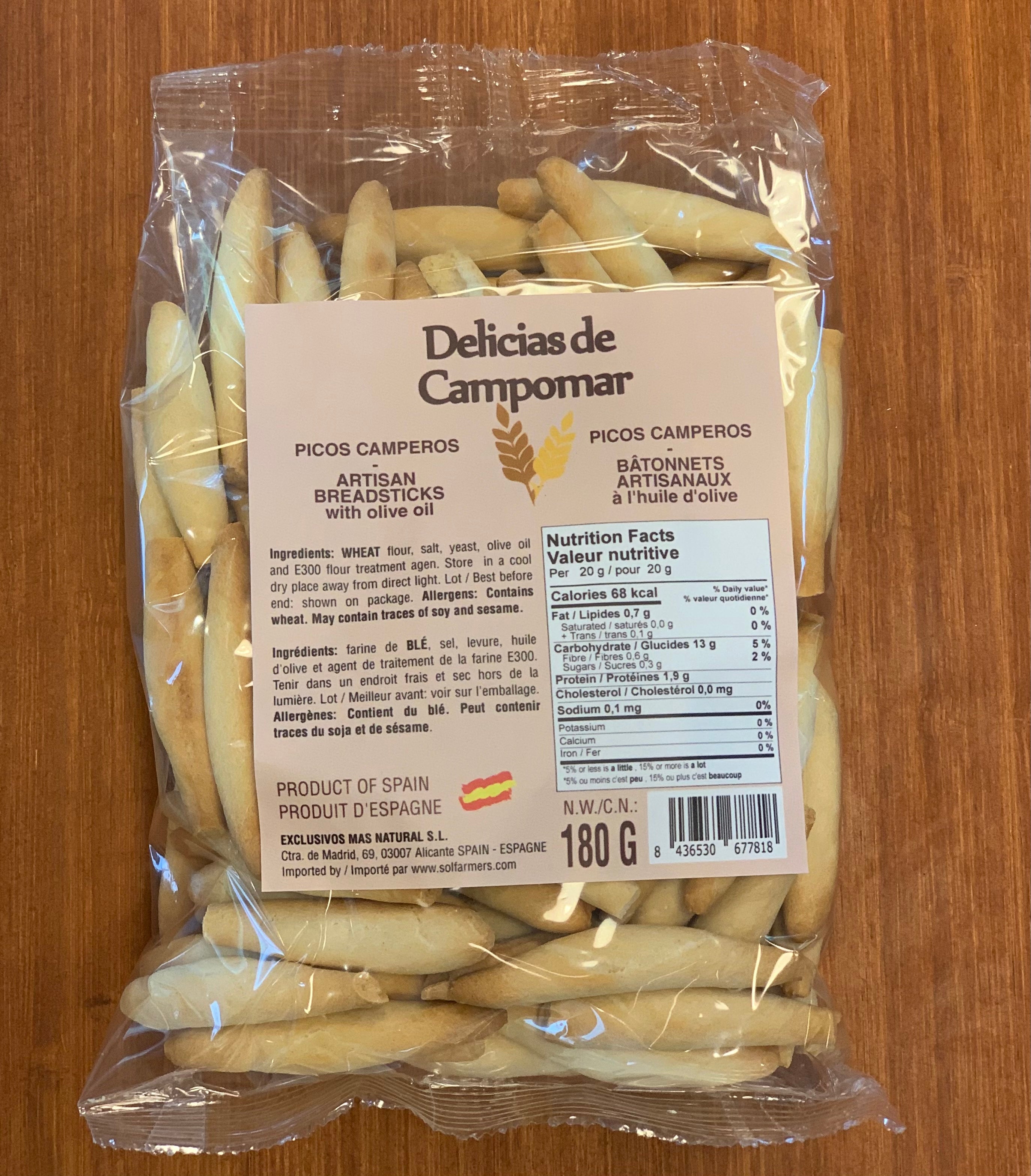Artisan breadsticks with olive oil "picos camperos", 180 g