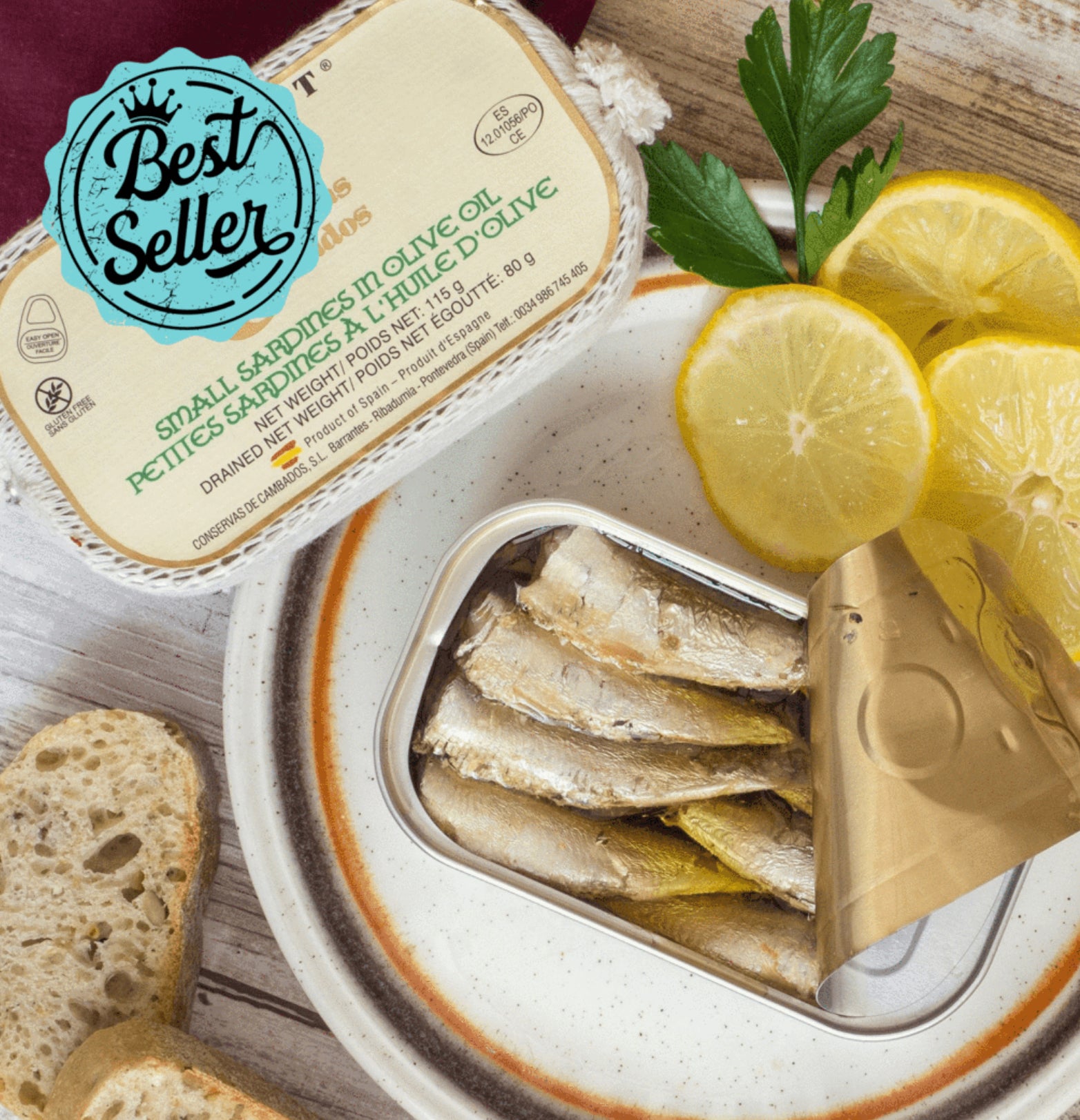 Gourmet small sardines in olive oil